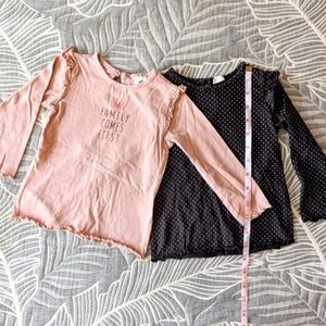 Bundle of 2 H&M 100% Cotton Toddler Girl Boy Long Sleeve Shirts